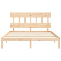 Cadre de lit sans matelas bois de pin massif 