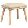 Chaise de relaxation avec repose-pied Crème Tissu 