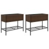 Jardinières avec étagère 2 pcs brun 90x40x75 cm résine tressée 