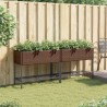 Jardinières avec étagère 2 pcs brun 90x40x75 cm résine tressée 