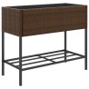 Jardinières avec étagère 2 pcs brun 90x40x75 cm résine tressée 