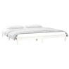Cadre de lit à LED sans matelas blanc 135x190 cm bois massif 