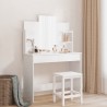 Coiffeuse avec miroir blanc brillant 96x39x142 cm 