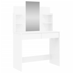 Coiffeuse avec miroir blanc brillant 96x39x142 cm 