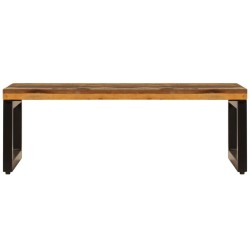 Table basse 100x50x35 cm Bois de récupération solide et acier 