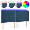 Tête de lit à LED Bleu foncé 203x16x118/128 cm Velours 