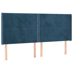 Tête de lit à LED Bleu foncé 203x16x118/128 cm Velours 