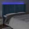 Tête de lit à LED Bleu foncé 203x16x118/128 cm Velours 