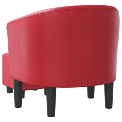 Chaise cabriolet avec repose-pied rouge similicuir 