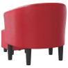 Chaise cabriolet avec repose-pied rouge similicuir 