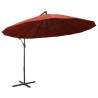 Parasol suspendu avec poteau terre cuite 3 m 
