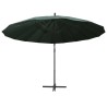 Parasol suspendu avec poteau en aluminium Vert 3 m 