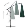 Parasol suspendu avec poteau en aluminium Vert 3 m 