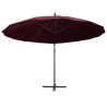 Parasol suspendu avec poteau bordeaux 3 m 