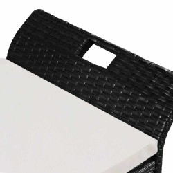 Banc de jardin avec coussin 138 cm Résine tressée Noir 