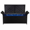 Banc de jardin avec coussin 138 cm Résine tressée Noir 