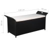 Banc de jardin avec coussin 138 cm Résine tressée Noir 