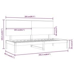 Lit de jour sans matelas blanc 80x200 cm bois de pin massif 