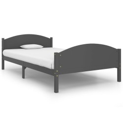 Cadre de lit sans matelas gris foncé pin massif 120x200 cm 