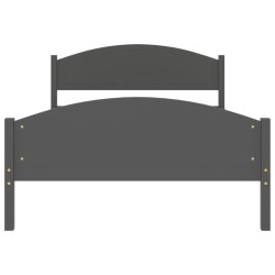 Cadre de lit sans matelas gris foncé pin massif 120x200 cm 