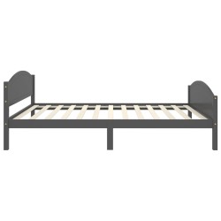 Cadre de lit sans matelas gris foncé pin massif 120x200 cm 