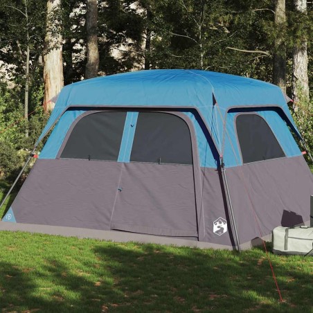 Tente de cabine familiale 6 personnes bleu imperméable 