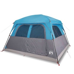 Tente de cabine familiale 6 personnes bleu imperméable 