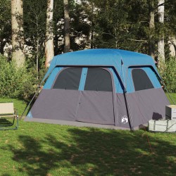 Tente de cabine familiale 6 personnes bleu imperméable 
