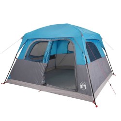 Tente de cabine familiale 6 personnes bleu imperméable 