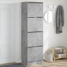 Armoire à chaussures 4 tiroirs rabattables gris 60x42x204 cm 