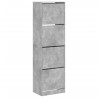 Armoire à chaussures 4 tiroirs rabattables gris 60x42x204 cm 