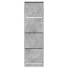 Armoire à chaussures 4 tiroirs rabattables gris 60x42x204 cm 