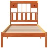 Lit bibliothèque sans matelas cire marron 90x200 cm pin massif 