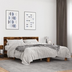 Cadre de lit sans matelas chêne fumé 160x200 cm 