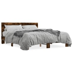 Cadre de lit sans matelas chêne fumé 160x200 cm 