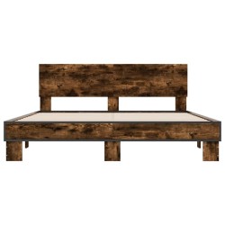 Cadre de lit sans matelas chêne fumé 160x200 cm 