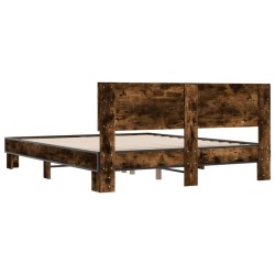 Cadre de lit sans matelas chêne fumé 160x200 cm 