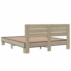 Cadre de lit sans matelas chêne sonoma 160x200 cm 