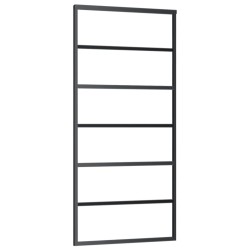 Porte coulissante Verre ESG et aluminium 90x205 cm Noir 