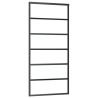 Porte coulissante Verre ESG et aluminium 90x205 cm Noir 