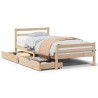 Cadre de lit sans matelas 75x190 cm bois de pin massif 