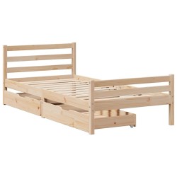 Cadre de lit sans matelas 75x190 cm bois de pin massif 