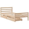 Cadre de lit sans matelas 75x190 cm bois de pin massif 