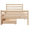 Cadre de lit sans matelas 75x190 cm bois de pin massif 