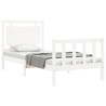 Cadre de lit sans matelas blanc 100x200 cm bois de pin massif 