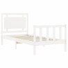 Cadre de lit sans matelas blanc 100x200 cm bois de pin massif 