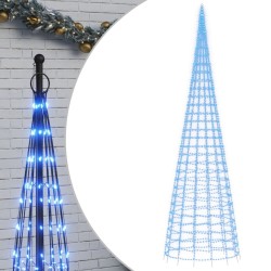 Sapin de Noël à LED sur mât de drapeau 3000 LED bleu 800 cm 