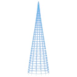 Sapin de Noël à LED sur mât de drapeau 3000 LED bleu 800 cm 