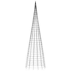Sapin de Noël à LED sur mât de drapeau 3000 LED bleu 800 cm 