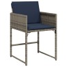 Chaises de jardin avec coussins lot de 4 gris résine tressée 